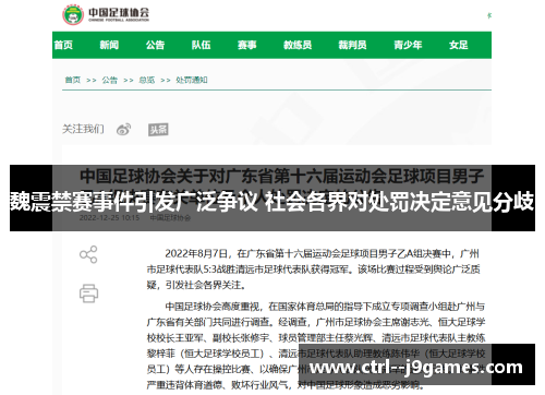 魏震禁赛事件引发广泛争议 社会各界对处罚决定意见分歧